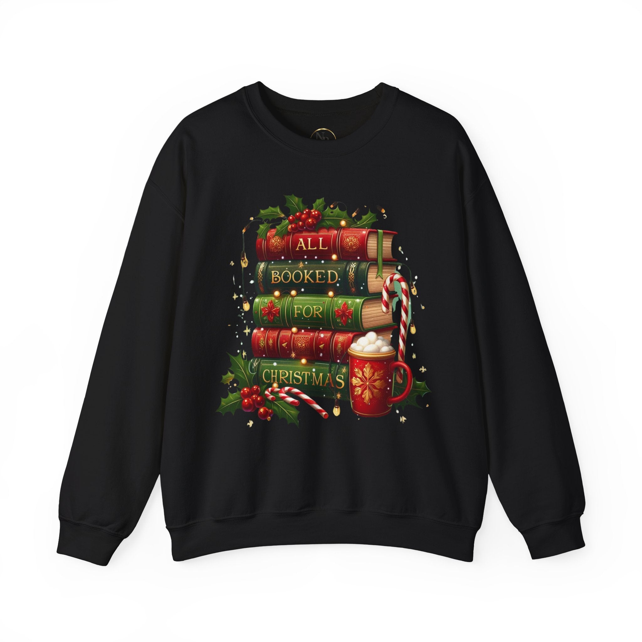 📚✨ All Booked for Christmas Weihnachts-Sweatshirt für Bücherliebhaberinnen