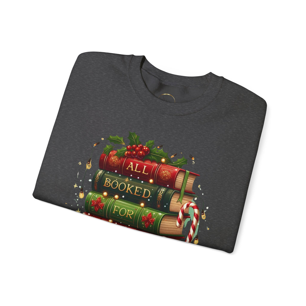 📚✨ All Booked for Christmas Weihnachts-Sweatshirt für Bücherliebhaberinnen
