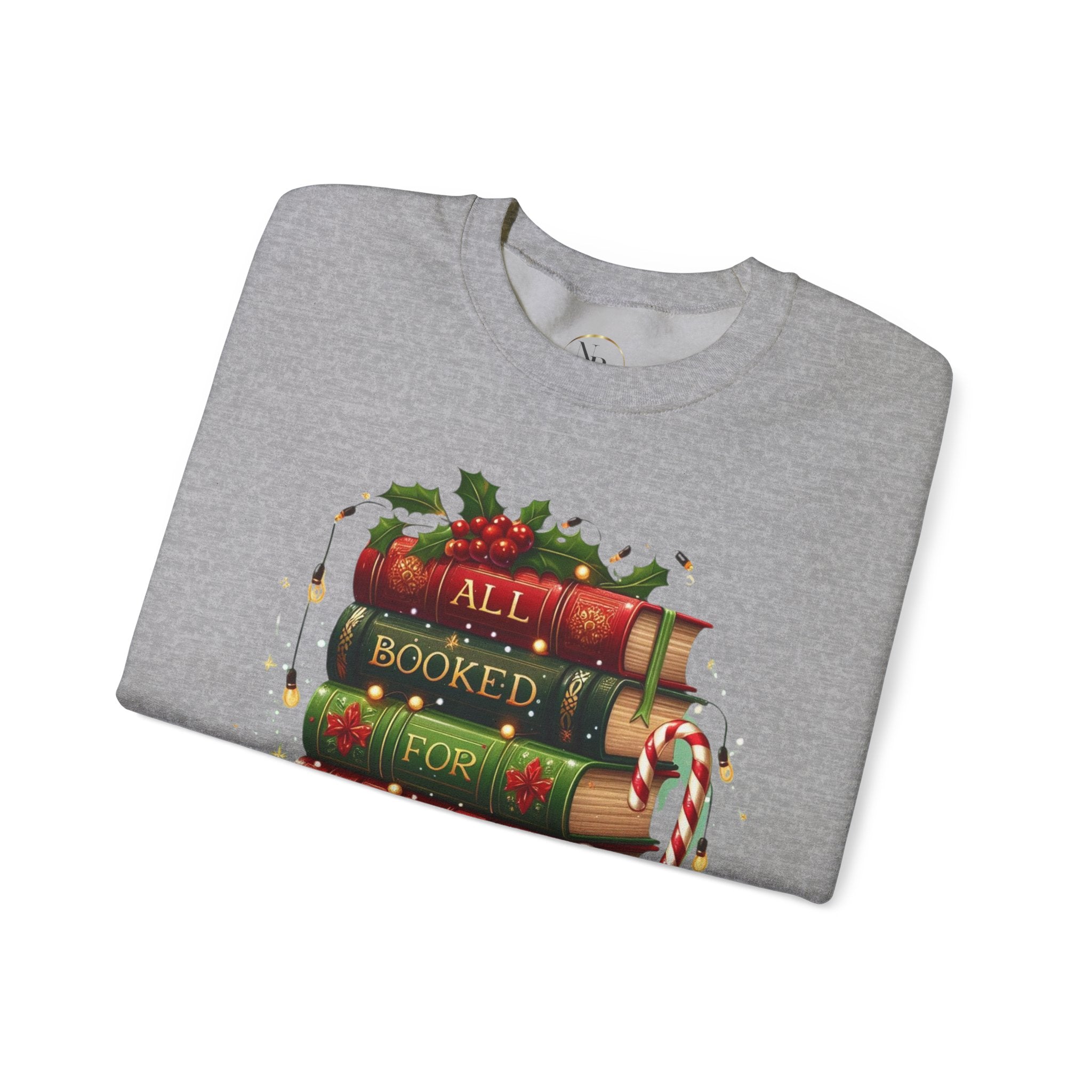 📚✨ All Booked for Christmas Weihnachts-Sweatshirt für Bücherliebhaberinnen