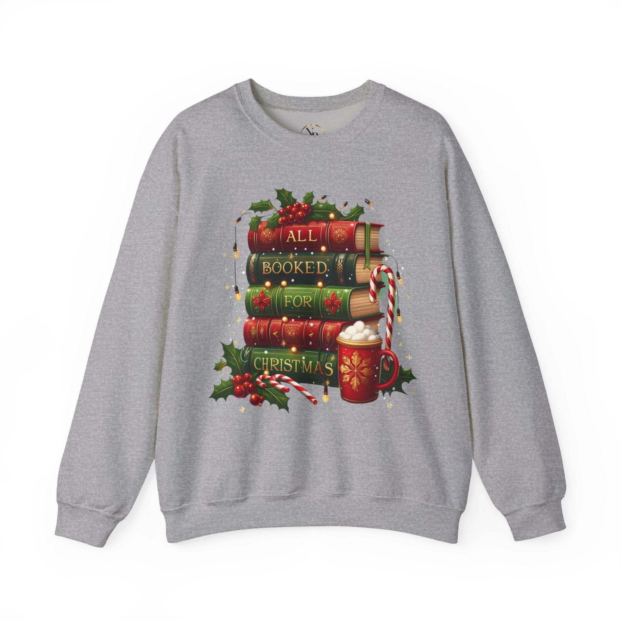 📚✨ All Booked for Christmas Weihnachts-Sweatshirt für Bücherliebhaberinnen
