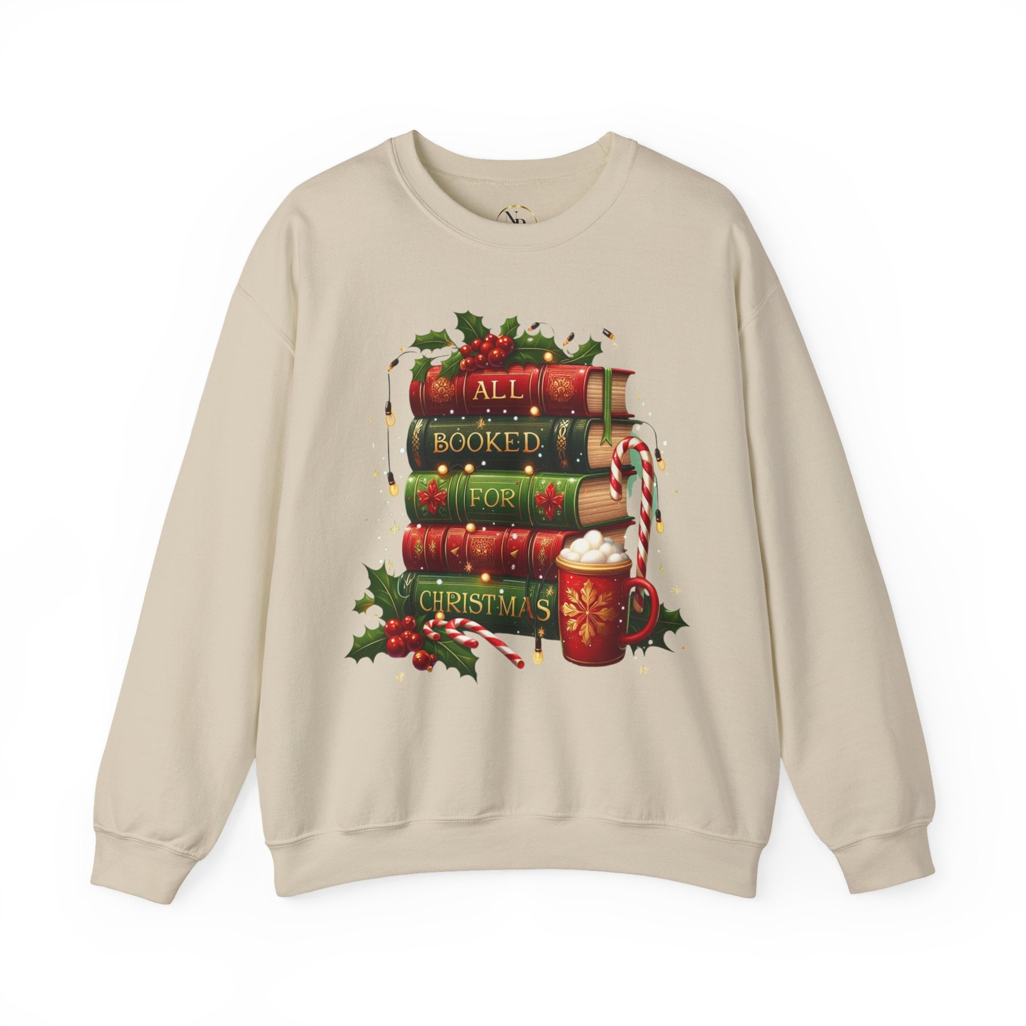 📚✨ All Booked for Christmas Weihnachts-Sweatshirt für Bücherliebhaberinnen