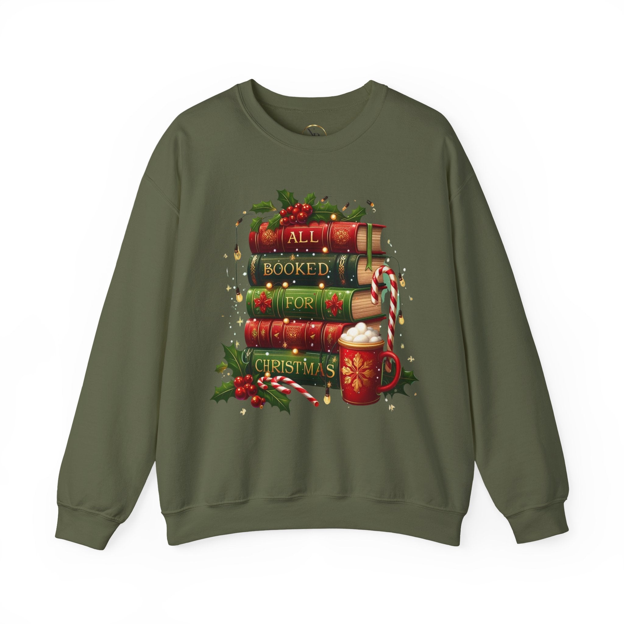 📚✨ All Booked for Christmas Weihnachts-Sweatshirt für Bücherliebhaberinnen