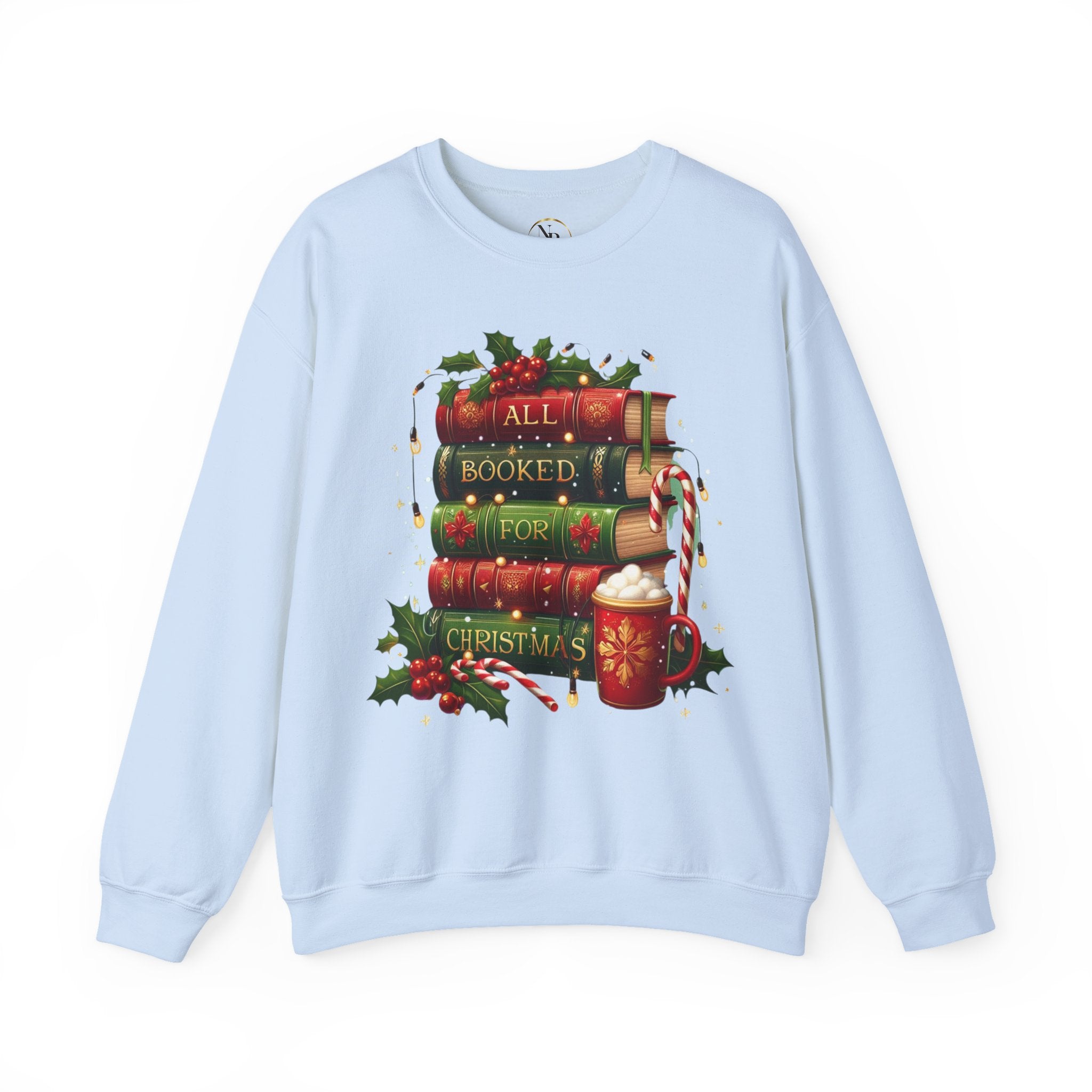📚✨ All Booked for Christmas Weihnachts-Sweatshirt für Bücherliebhaberinnen