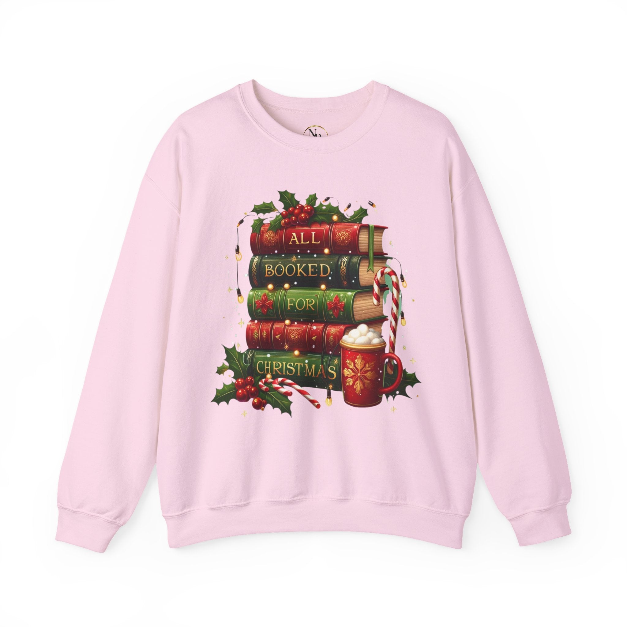 📚✨ All Booked for Christmas Weihnachts-Sweatshirt für Bücherliebhaberinnen