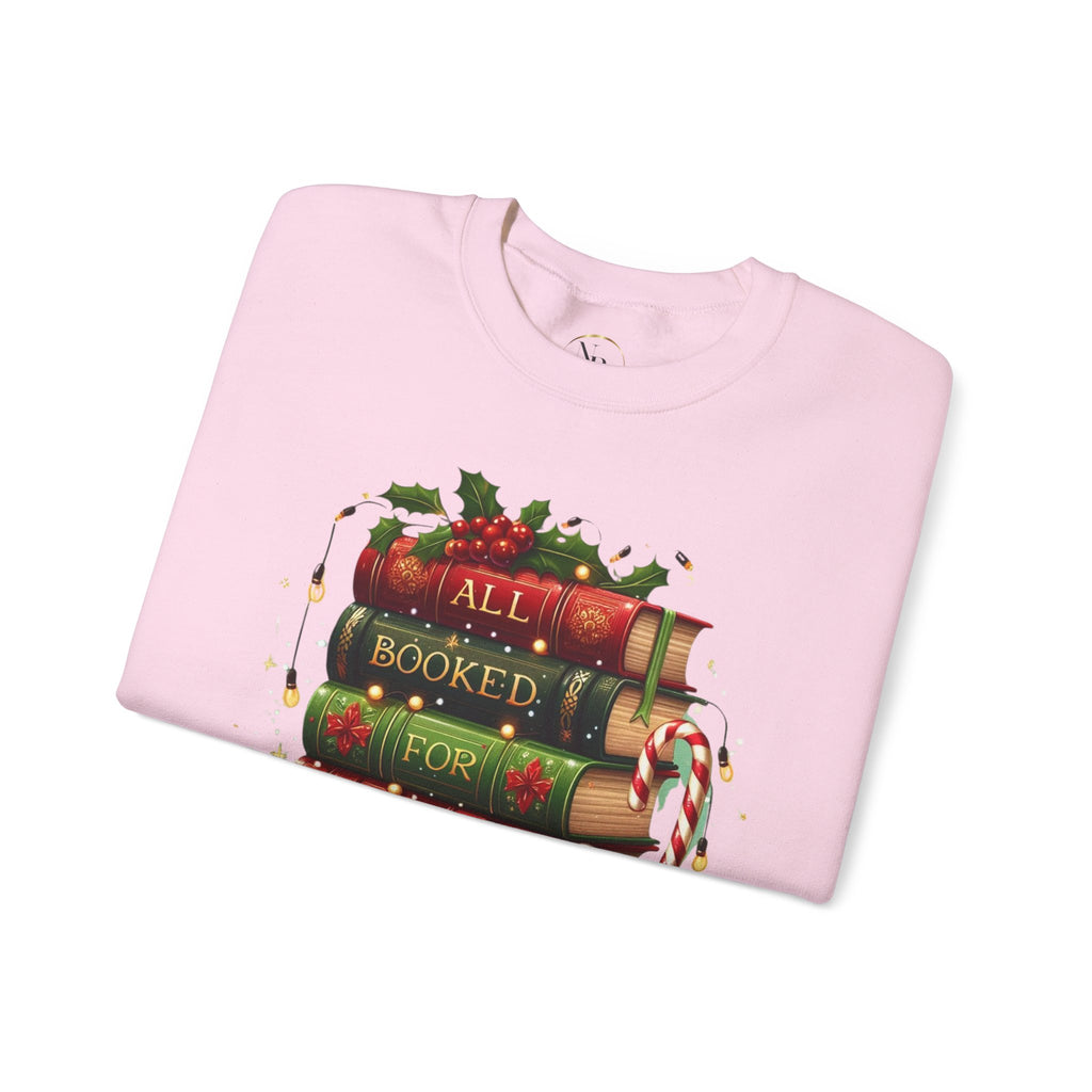 📚✨ All Booked for Christmas Weihnachts-Sweatshirt für Bücherliebhaberinnen
