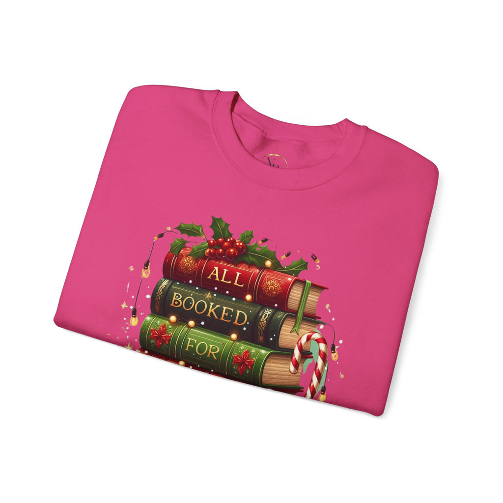 📚✨ All Booked for Christmas Weihnachts-Sweatshirt für Bücherliebhaberinnen