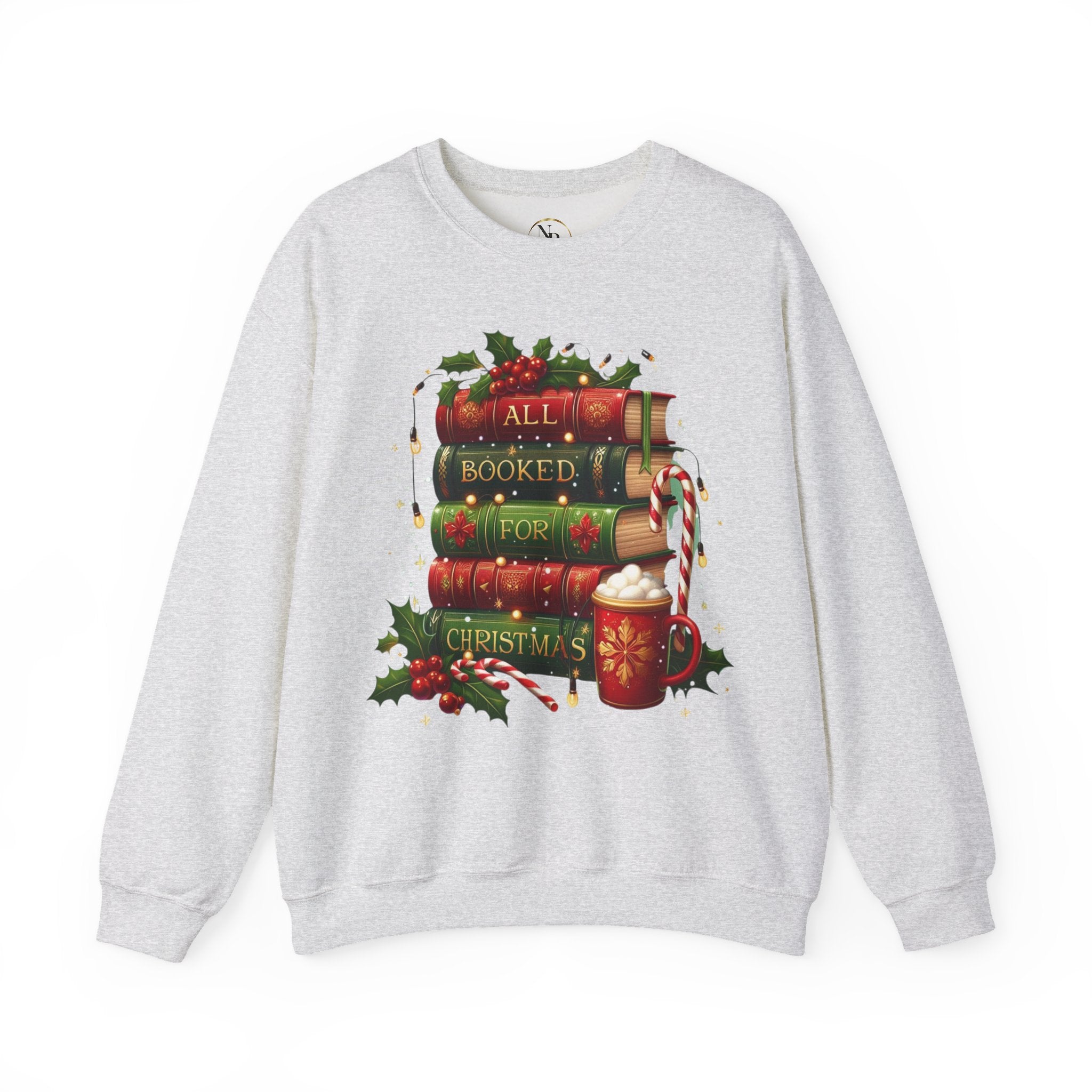 📚✨ All Booked for Christmas Weihnachts-Sweatshirt für Bücherliebhaberinnen