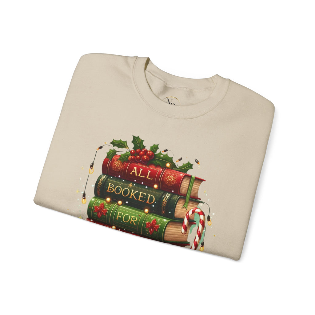 📚✨ All Booked for Christmas Weihnachts-Sweatshirt für Bücherliebhaberinnen